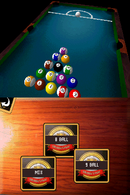 Underground Pool (Nintendo DS) screenshot: Selecting the game type.