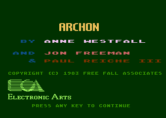 Archon: The Light and the Dark (Atari 8-bit) screenshot: Title Screen