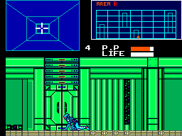 Cyborg Hunter (SEGA Master System) screenshot: They got me!
