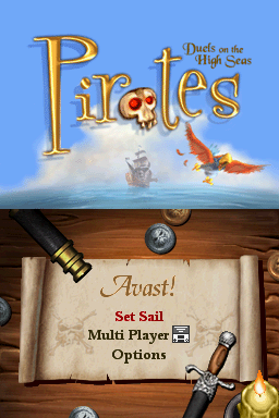 Pirates: Duels on the High Seas (Nintendo DS) screenshot: Title Screen / Main Menu