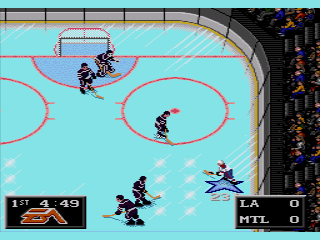NHL '94 (SEGA CD) screenshot: The game is identical to the cart version; the biggest difference is the digital audio crowd sound