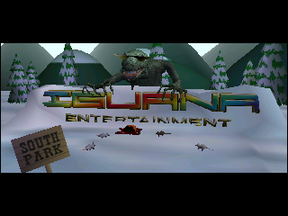 South Park (Nintendo 64) screenshot: Iguana Entertainment logo killed Kenny, you bastard!