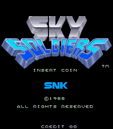 Sky Soldiers (Arcade) screenshot: Title screen.