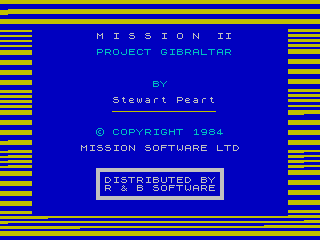 Mission 2: Project Gibraltar (ZX Spectrum) screenshot: Loading screen