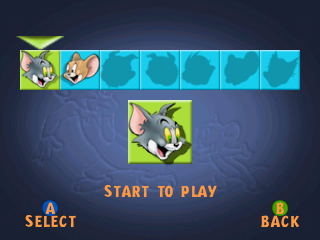 Tom and Jerry in Fists of Furry (Nintendo 64) screenshot: Character select screen, other ones will be available later.