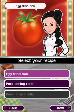 Ready Steady Cook: The Game (Nintendo DS) screenshot: Select your recipe