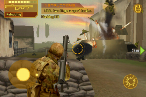 Brothers in Arms DS (iPhone) screenshot: Bazooka in use