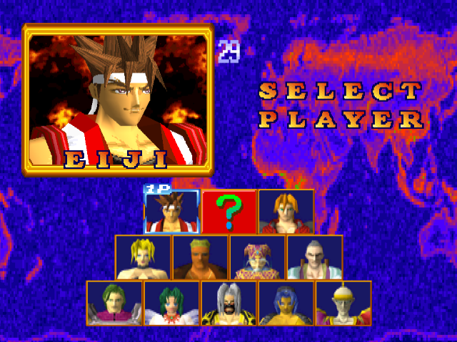 Battle Arena Toshinden 2 (PlayStation) screenshot: Character select screen.