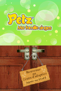 Petz: Monkeyz House (Nintendo DS) screenshot: French Title Screen