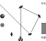 Brain Bender (Game Boy) screenshot: A very open stage layout