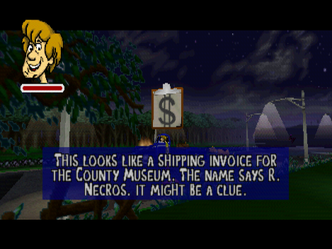 Scooby-Doo!: Classic Creep Capers (Nintendo 64) screenshot: When picked up, items offer a short description.