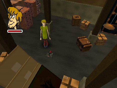 Scooby-Doo!: Classic Creep Capers (Nintendo 64) screenshot: Shaggy and Scooby are both afraid of just about anything, including spiders and rats.