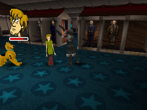 Scooby-Doo!: Classic Creep Capers (Nintendo 64) screenshot: Get ready to be chased by monsters.