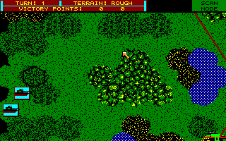 Firezone (Amiga) screenshot: Starting a new game of the first campaign mission, First Blood.
