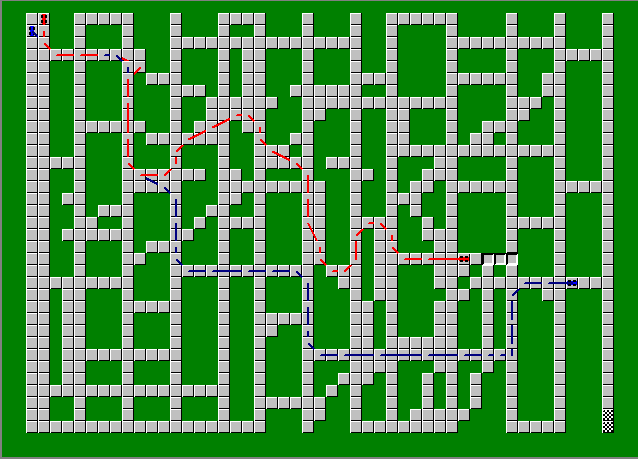 Race Track (Windows 3.x) screenshot: Another race track, harder this time.