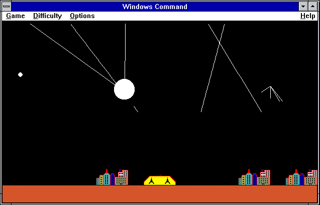 Windows Command (Windows 3.x) screenshot: A game in progress