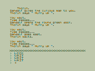 The Hobbit (TRS-80 CoCo) screenshot: Inglish in Action