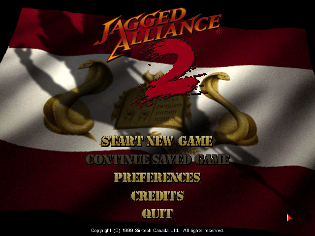 Jagged Alliance 2 (Windows) screenshot: Main menu