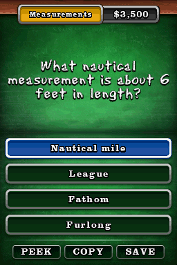 Are You Smarter Than A 5th Grader?: Back To School (Nintendo DS) screenshot: Measurements