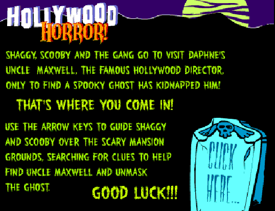 Scooby-Doo! and the Hollywood Horror (Browser) screenshot: Episode 1. Instructions.
