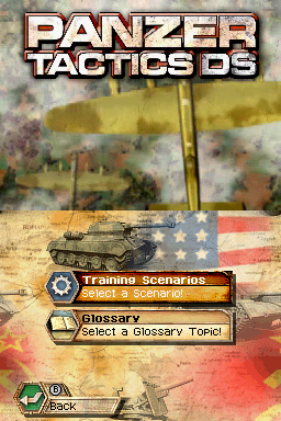 Panzer Tactics DS (Nintendo DS) screenshot: Training menu