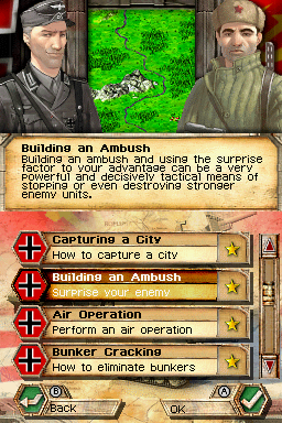 Panzer Tactics DS (Nintendo DS) screenshot: Training Scenarios - Building an Ambush