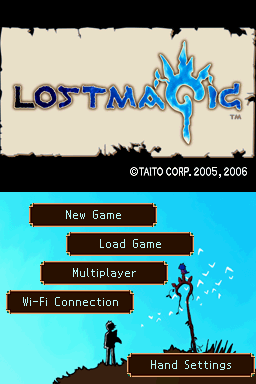 LostMagic (Nintendo DS) screenshot: Title screen / Main menu