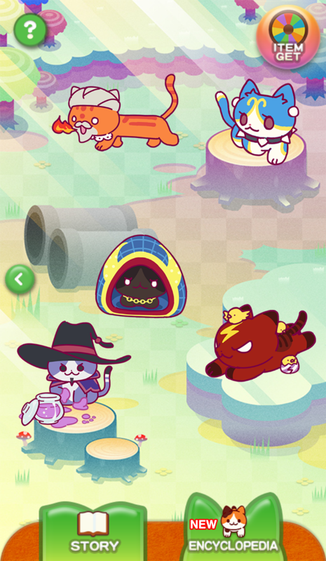 Neco Drop 2 (Browser) screenshot: Players will get to travel to new fields and meet new cats as the story progresses.