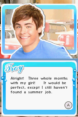 High School Musical 2: Work This Out! (Nintendo DS) screenshot: Troy