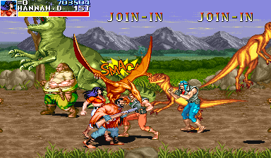 Cadillacs and Dinosaurs (Arcade) screenshot: Pterodactyls