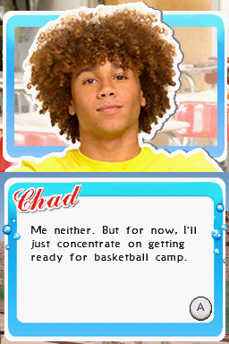 High School Musical 2: Work This Out! (Nintendo DS) screenshot: Chad