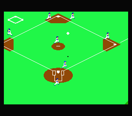 Bases Loaded (MSX) screenshot: The batter hit it