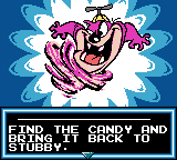 Tiny Toon Adventures: Dizzy's Candy Quest (Game Boy Color) screenshot: Level intro screen with objectives and hints