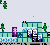 Tiny Toon Adventures: Dizzy's Candy Quest (Game Boy Color) screenshot: The current piece of candy to reach