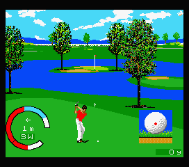 The Golf (MSX) screenshot: Winding up for a big shot
