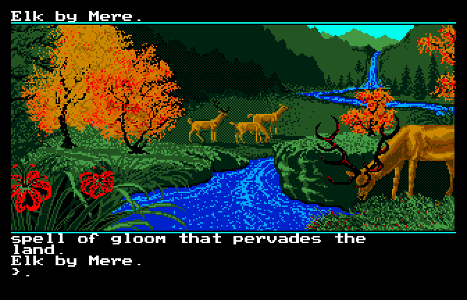 Transylvania III: Vanquish the Night (Apple IIgs) screenshot: Exploring an Elk Field
