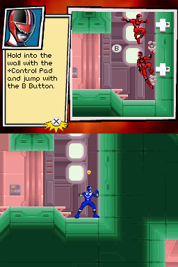 Power Rangers: Super Legends - 15th Anniversary (Nintendo DS) screenshot: Use your speed and agility to leap up vertical walls.