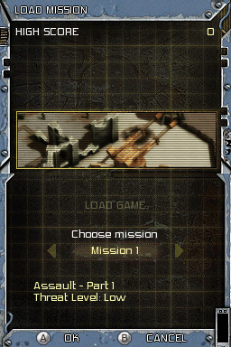 Warhammer 40,000: Squad Command (Nintendo DS) screenshot: Load Mission