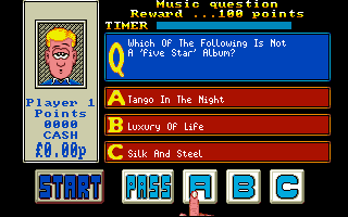 Pub Trivia Simulator (Amiga) screenshot: A music question.