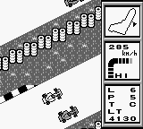 World Circuit Series (Game Boy) screenshot: That car at the top of the screen. No comments.