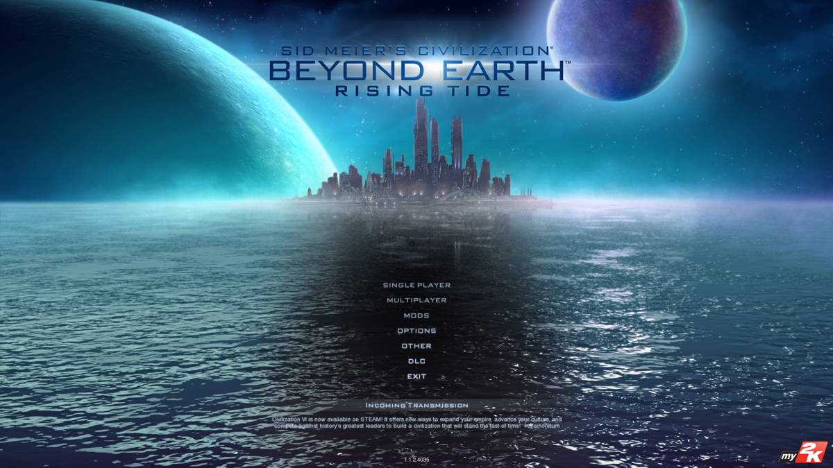 Sid Meier's Civilization: Beyond Earth - Rising Tide (Windows) screenshot: Main menu