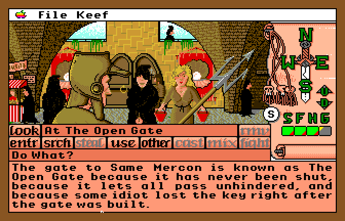 Keef the Thief: A Boy and His Lockpick (Apple IIgs) screenshot: The Open Gate