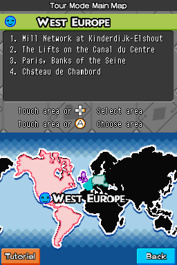 Pang: Magical Michael (Nintendo DS) screenshot: Tour Mode Main Map