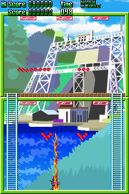 Pang: Magical Michael (Nintendo DS) screenshot: Stage 2: The Lifts on the Canal du Centre