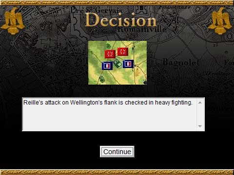Napoleon: Interactive Battle Simulator (Browser) screenshot: A battle has occurred...