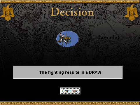 Napoleon: Interactive Battle Simulator (Browser) screenshot: and it has resulted in a DRAW.