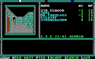 Champions of Krynn (DOS) screenshot: Walking through Throtl (first mission)