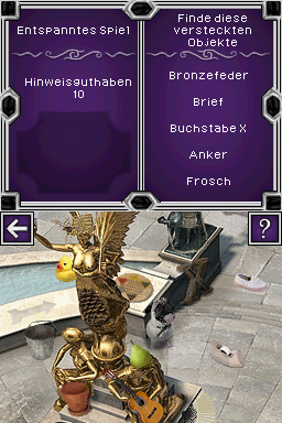 Hidden Mysteries: Buckingham Palace (Nintendo DS) screenshot: Game start (German)