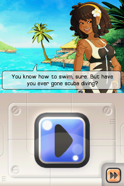 Petz: Dolphinz Encounter (Nintendo DS) screenshot: Teva, the diving instructor.