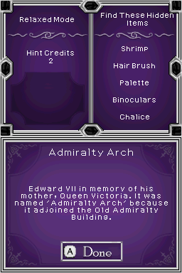 Hidden Mysteries: Buckingham Palace (Nintendo DS) screenshot: Admiralty Arch